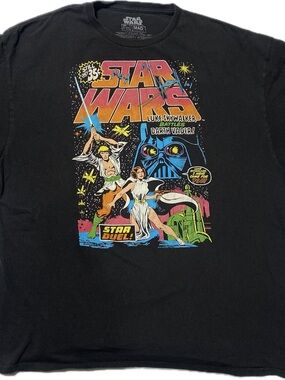 MAD Engine Star Wars Black Graphic Tee with Vintage Comic Art